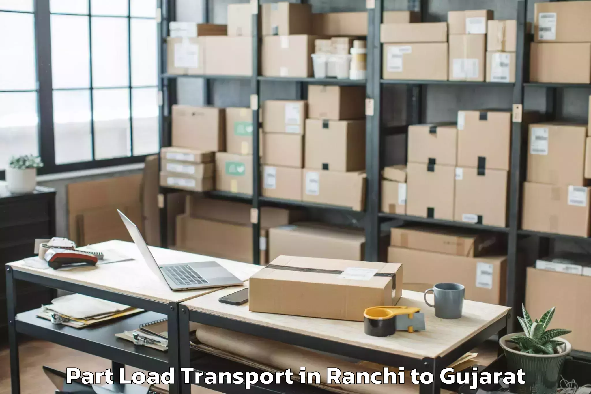 Trusted Ranchi to Khambhaliya Part Load Transport